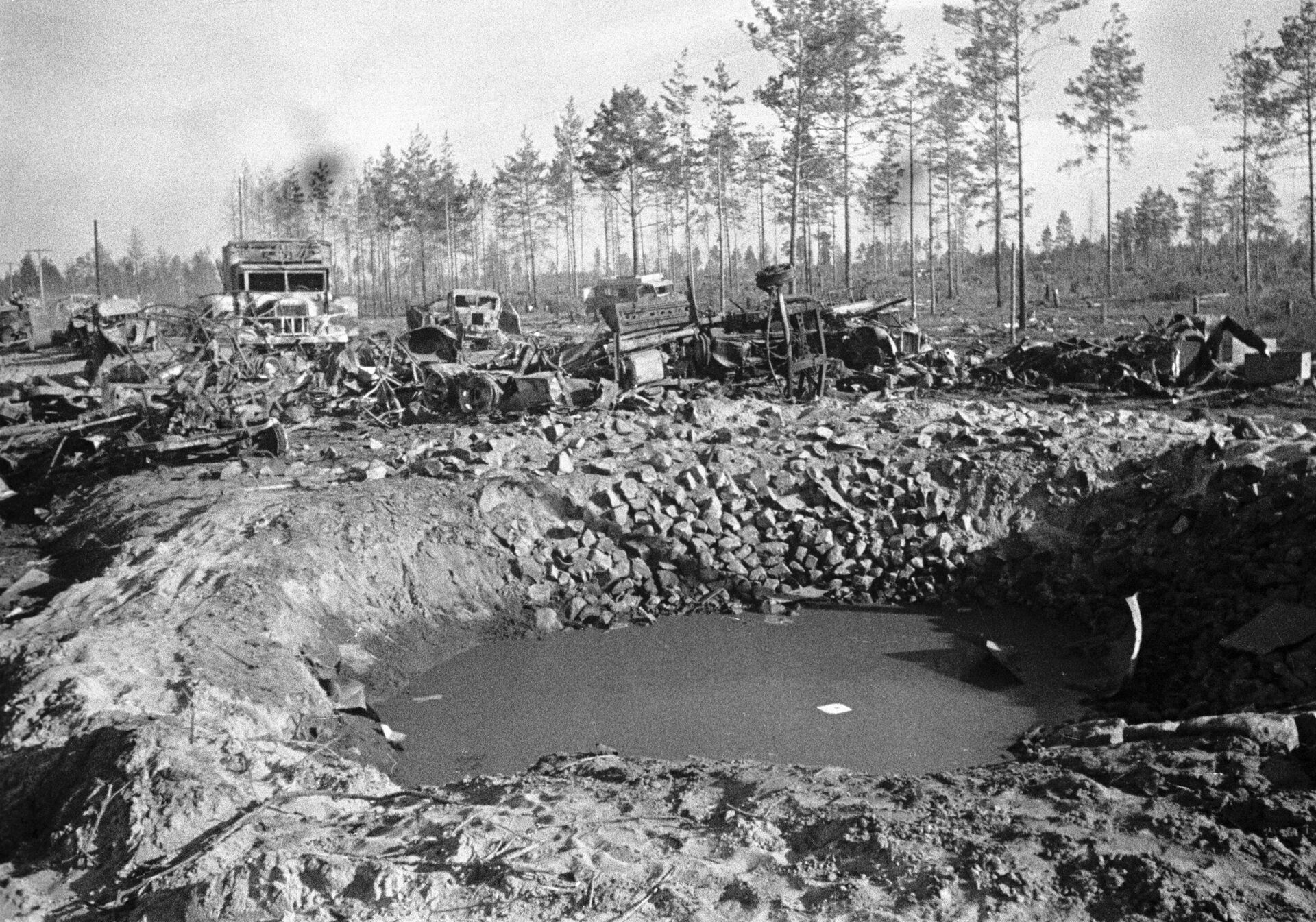 Разбитая немецкая техника в районе Бобруйского котла, 29 июня 1944 года - Sputnik Беларусь, 1920, 18.06.2024