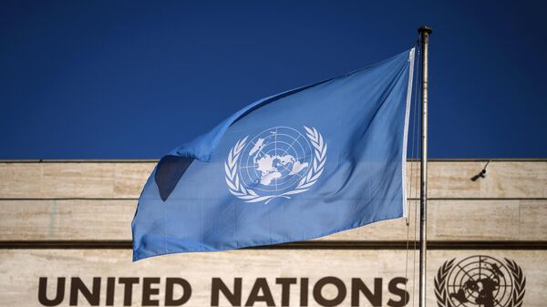 Флаг у здания ООН в Женеве - Sputnik Беларусь