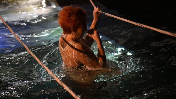 Крещенские купания у Всехсвятского храма - Sputnik Беларусь