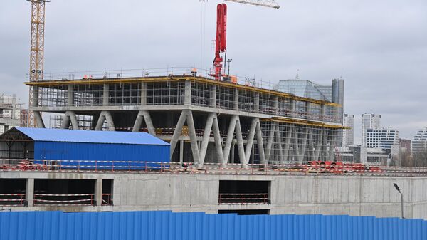 Строительство многофункционального комплекса Газпром-центр в Минске - Sputnik Беларусь
