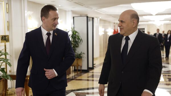 Председатель правительства РФ Михаил Мишустин и премьер-министр Республики Беларусь Александр Турчин - Sputnik Беларусь