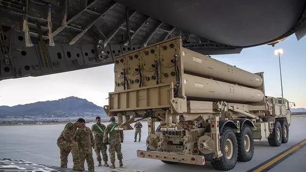 Пусковая установка системы противоракетной обороны на больших высотах (THAAD) армии США - Sputnik Беларусь