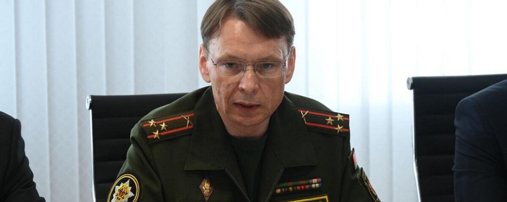 Начальнік інфармацыйна-аналітычнага ўпраўлення Генштаба Беларусі Віталій Шлакуноў - Sputnik Беларусь, 1920, 14.05.2025