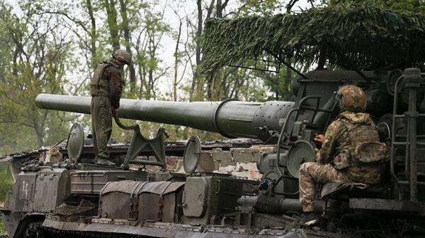 Боевая работа расчета САУ 2С7М Малка  - Sputnik Беларусь