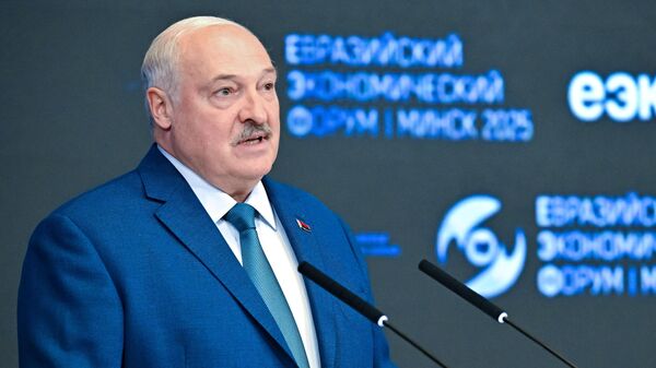 Прэзідэнт Беларусі Аляксандр Лукашэнка на пленарным пасяджэнні IV Еўразійскага эканамічнага форуму - Sputnik Беларусь