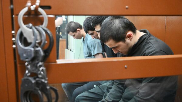 Фигуранты по делу о теракте в Крокус Сити Холле на заседании Басманного суда Москвы, архивное фото - Sputnik Беларусь