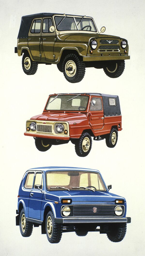 &quot;Когда работали над &quot;Нивой&quot; ни слова &quot;кроссовер&quot; не знали, ни единой концепции у всех участников процесса не было&quot;, – вспоминал потом дизайнер Валерий Семушкин.Многие придерживались мнения, что нужно просто сделать еще один вездеход с брезентовым верхом вроде ЛуАЗ-969 &quot;Волынь&quot;. Но Семушкин с таким подходом был не согласен, у него даже случился конфликт с начальником, который, увидев его первые эскизы, очень разозлился и приказал все с планшета срезать.Но дизайнер, хоть с планшета все и удалил, работу не прекратил, сделал макет в масштабе 1:5.На фото: УАЗ-469Б &quot;Тундра&quot; (вверху); ЛуАЗ-96М (в центре), ВАЗ-2121 &quot;Нива&quot; (внизу). - Sputnik Беларусь