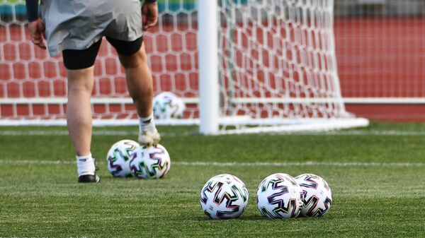 Мячи на поле во время тренировки - Sputnik Беларусь