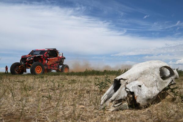 Гонщики команды &quot;CHERKESOV TEAM&quot; Алексей Черкесов и Артем Шевелев (экипаж 207) на дистанции 5-го этапа. - Sputnik Беларусь