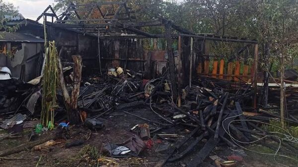 Последствия пожара в одном из дачных кооперативов в Гомельском районе - Sputnik Беларусь