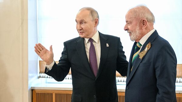 Прэзідэнт РФ Уладзімір Пуцін і прэзідэнт Бразіліі Луіс Інасіу Лула да Сілва - Sputnik Беларусь