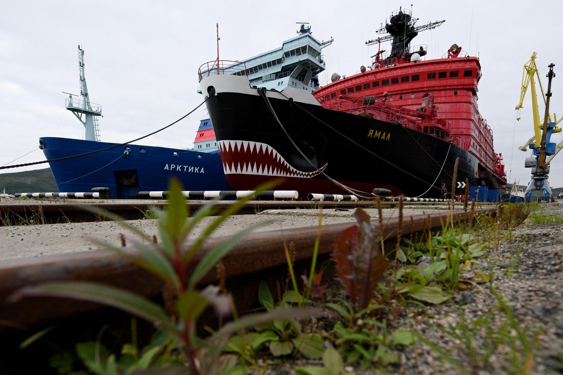 Атомные ледоколы Арктика и Ямал в порту Мурманска - Sputnik Беларусь, 1920, 21.08.2025