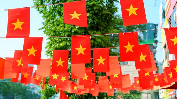 Флаги Вьетнама на одной из улиц города Ханой - Sputnik Беларусь