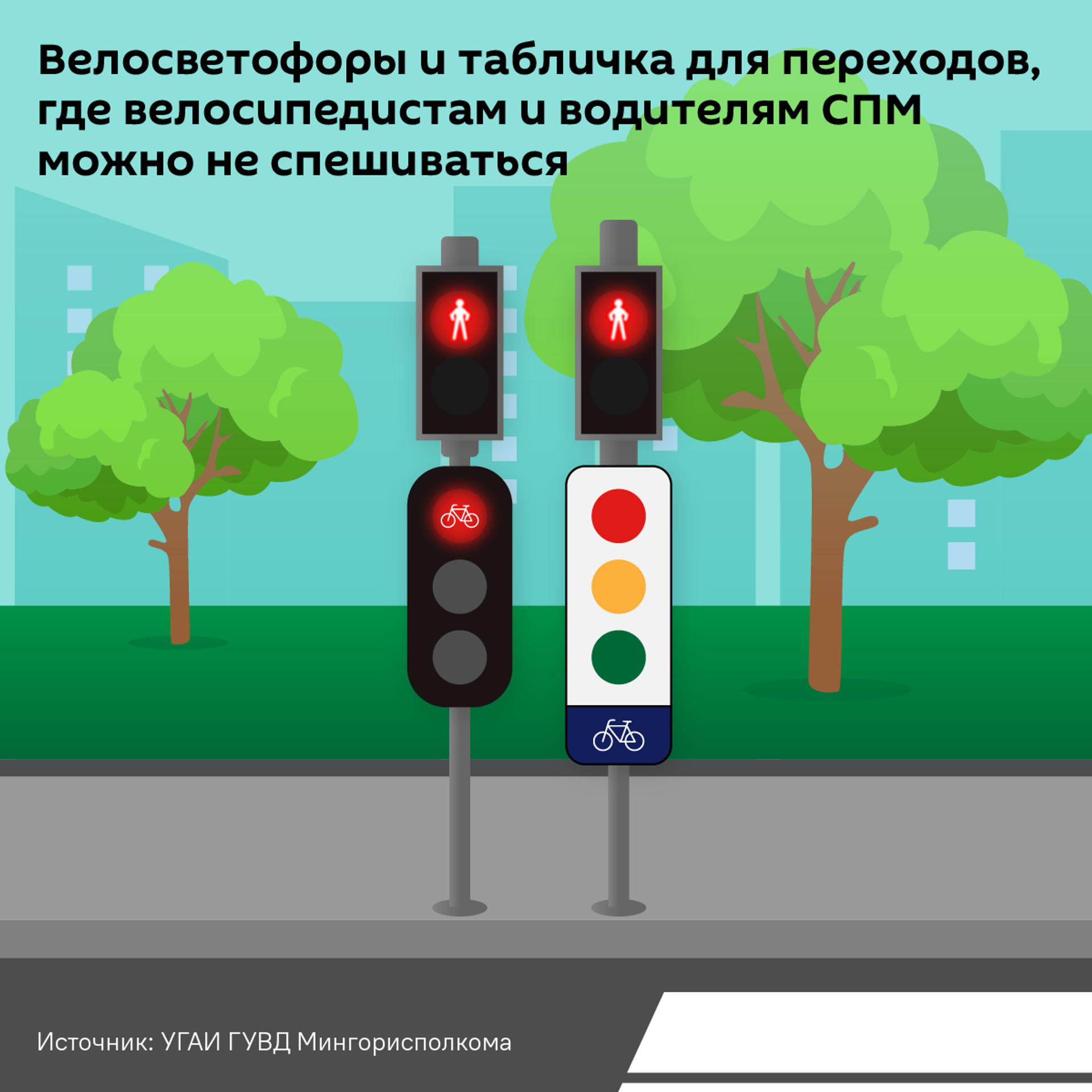 Велосветофоры и табличка для переходов, где можно не спешиваться - Sputnik Беларусь, 1920, 10.09.2025