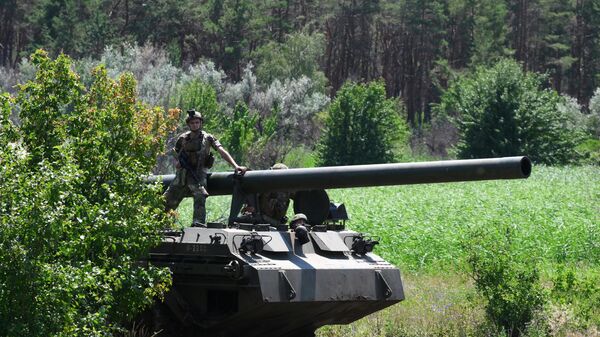 Боевая работа расчета САУ 2С7М Малка - Sputnik Беларусь