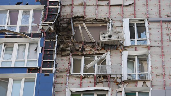 Последствий атаки украинских дронов в Белгороде - Sputnik Беларусь