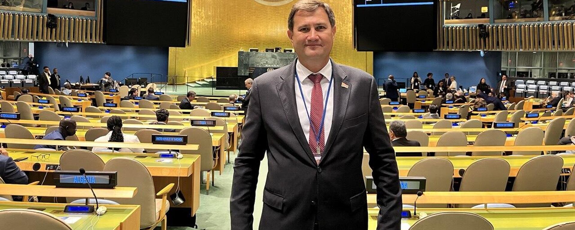 Максім Рыжанкоў у штаб-кватэры ААН - Sputnik Беларусь, 1920, 24.09.2025