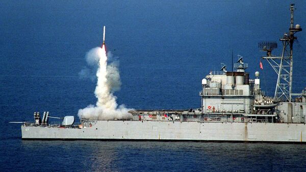 Крылатая ракета Тамагаўк запускаецца з авіяносца USS Shiloh - Sputnik Беларусь