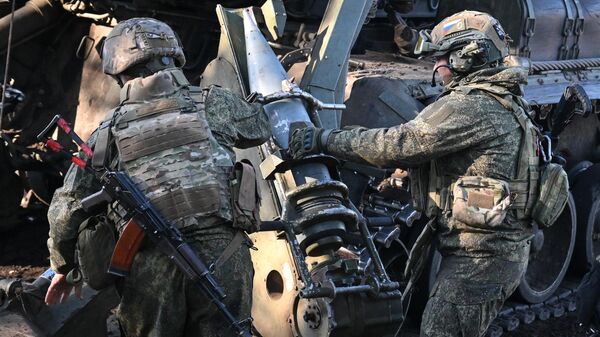 Баявая праца САУ Малка групоўкі Цэнтр - Sputnik Беларусь