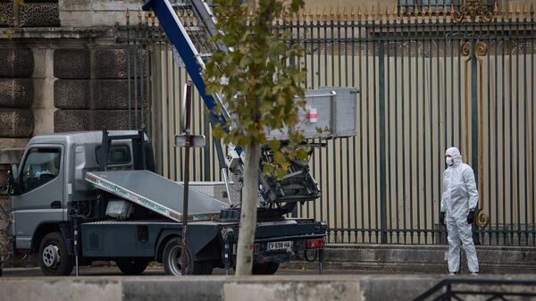 Подъемник грабителей у здания Лувра - Sputnik Беларусь