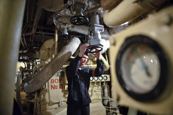 Машынна-кацельнае аддзяленне атамнага крэйсера &quot;Пётр Великий&quot;. - Sputnik Беларусь