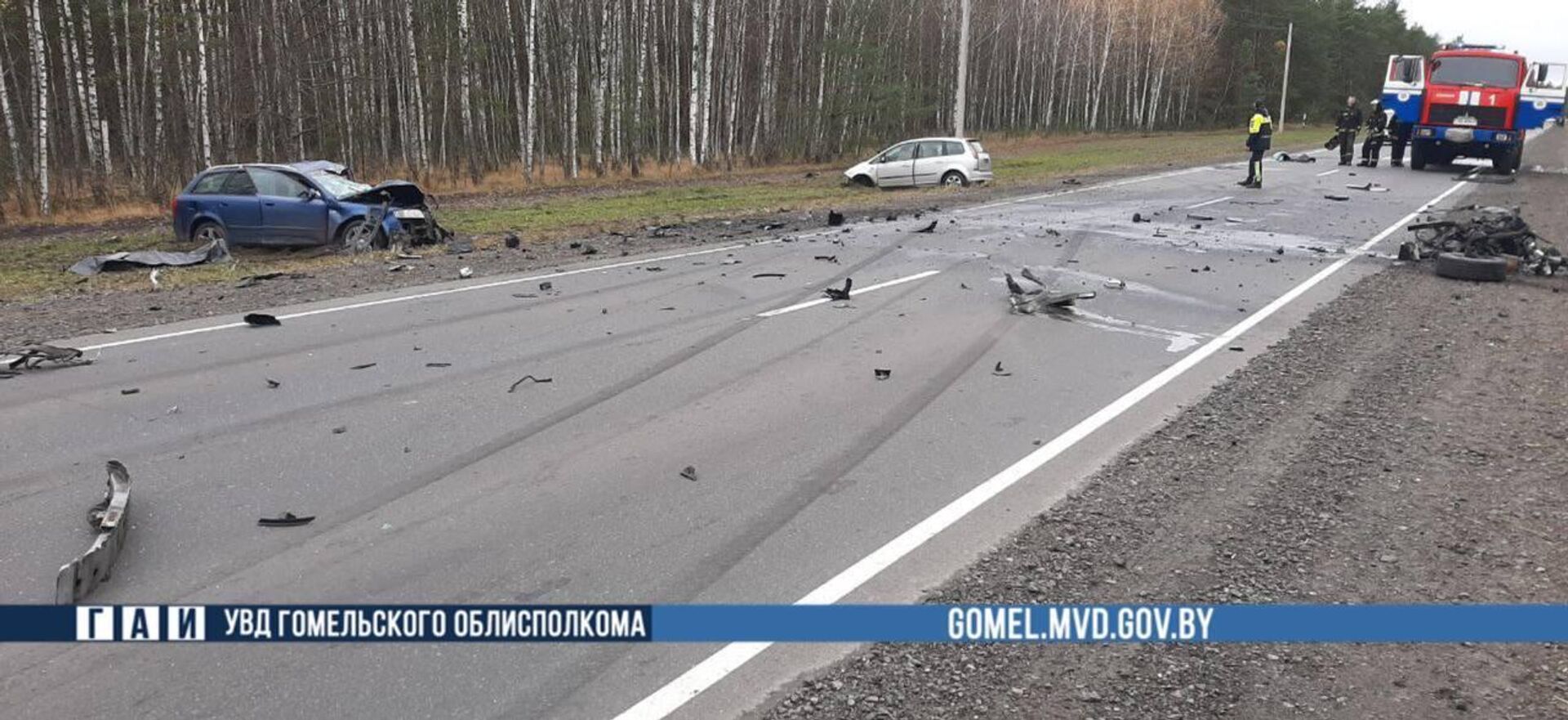 В лобовом столкновении двух авто под Калинковичами погиб один из водителей - Sputnik Беларусь, 1920, 01.11.2025