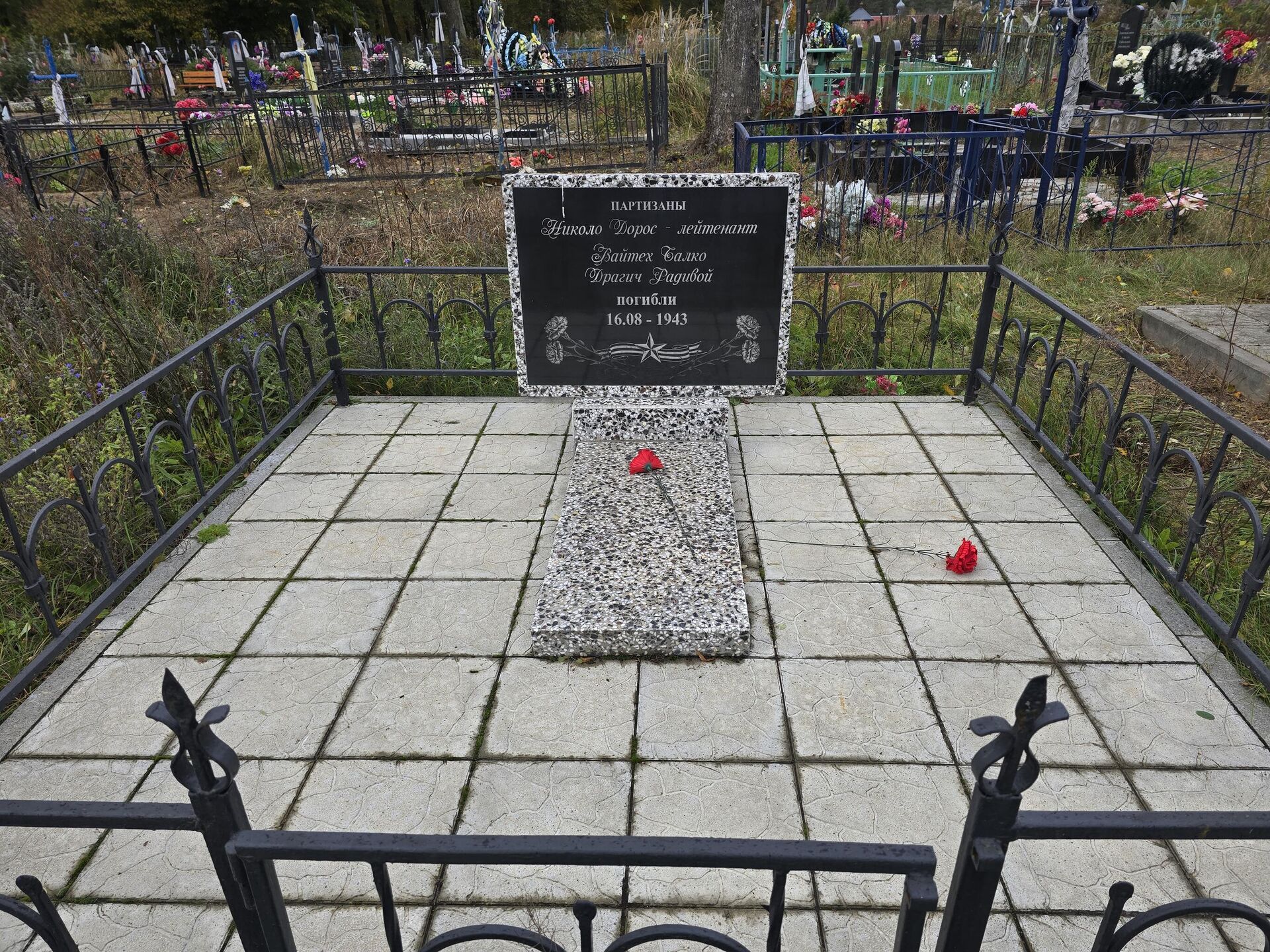 Могила словацких партизан на кладбище в Хойниках. За ней ухаживают местные жители Могила словацких партизан на кладбище в Хойниках. За ней ухаживают местные жители - Sputnik Беларусь, 1920, 03.11.2025