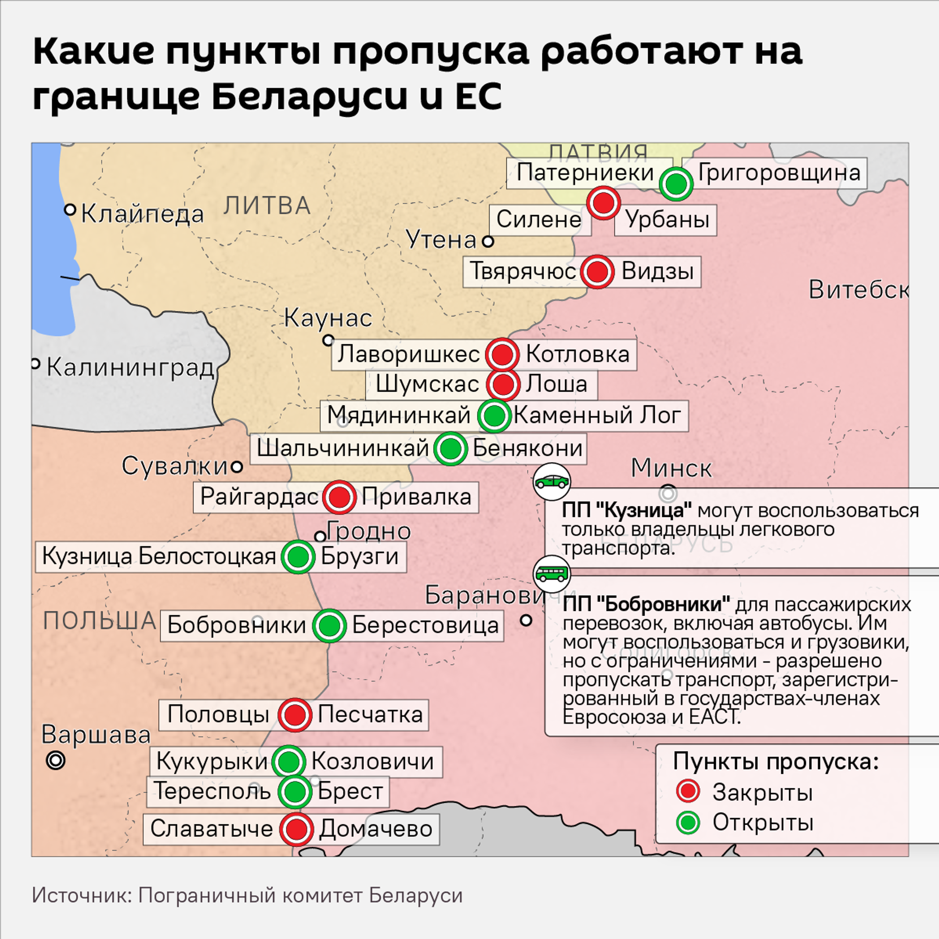 Какие пункты пропуска работают на границе с ЕС  - Sputnik Беларусь, 1920, 23.08.2025
