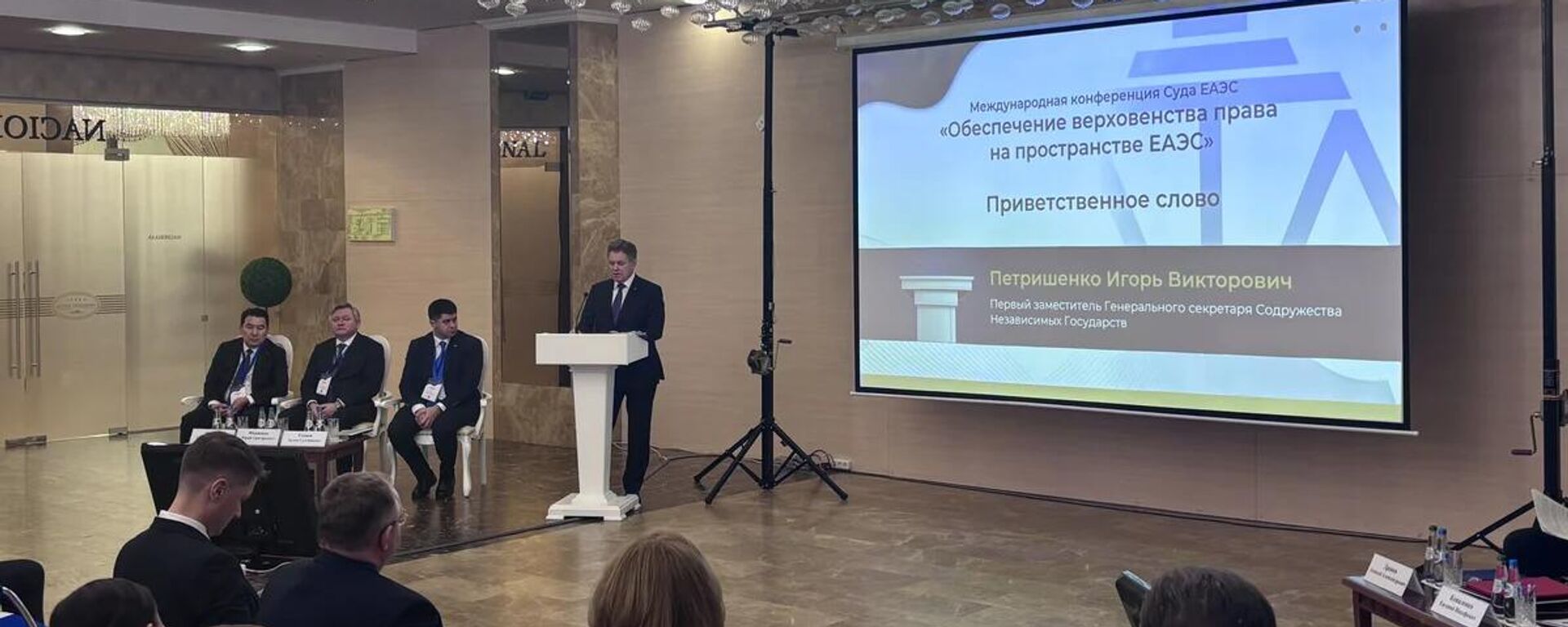 Выступленне першага намесніка генеральнага сакратара СНД Ігара Петрышэнкі - Sputnik Беларусь, 1920, 20.11.2025