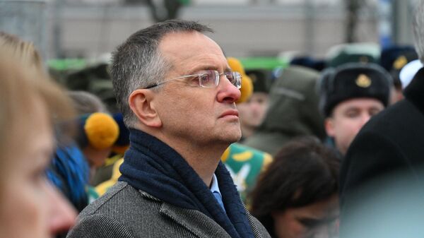 Уладзімір Мядзінскі на цырымоніі адкрыцця помніка Канстанціну Ракасоўскаму - Sputnik Беларусь