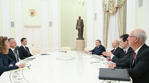 Прэзідэнт Уладзімір Пуцін сустрэўся са спецпасланнікам ЗША Сцівенам Уіткафам - Sputnik Беларусь