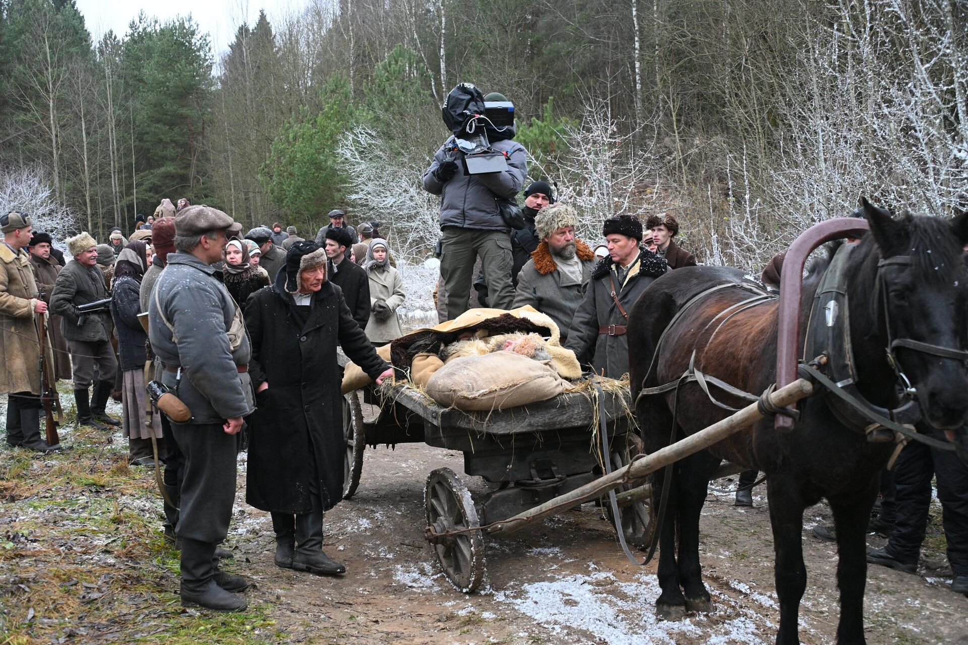 Съемки фильма Батька Минай. Партизанская легенда