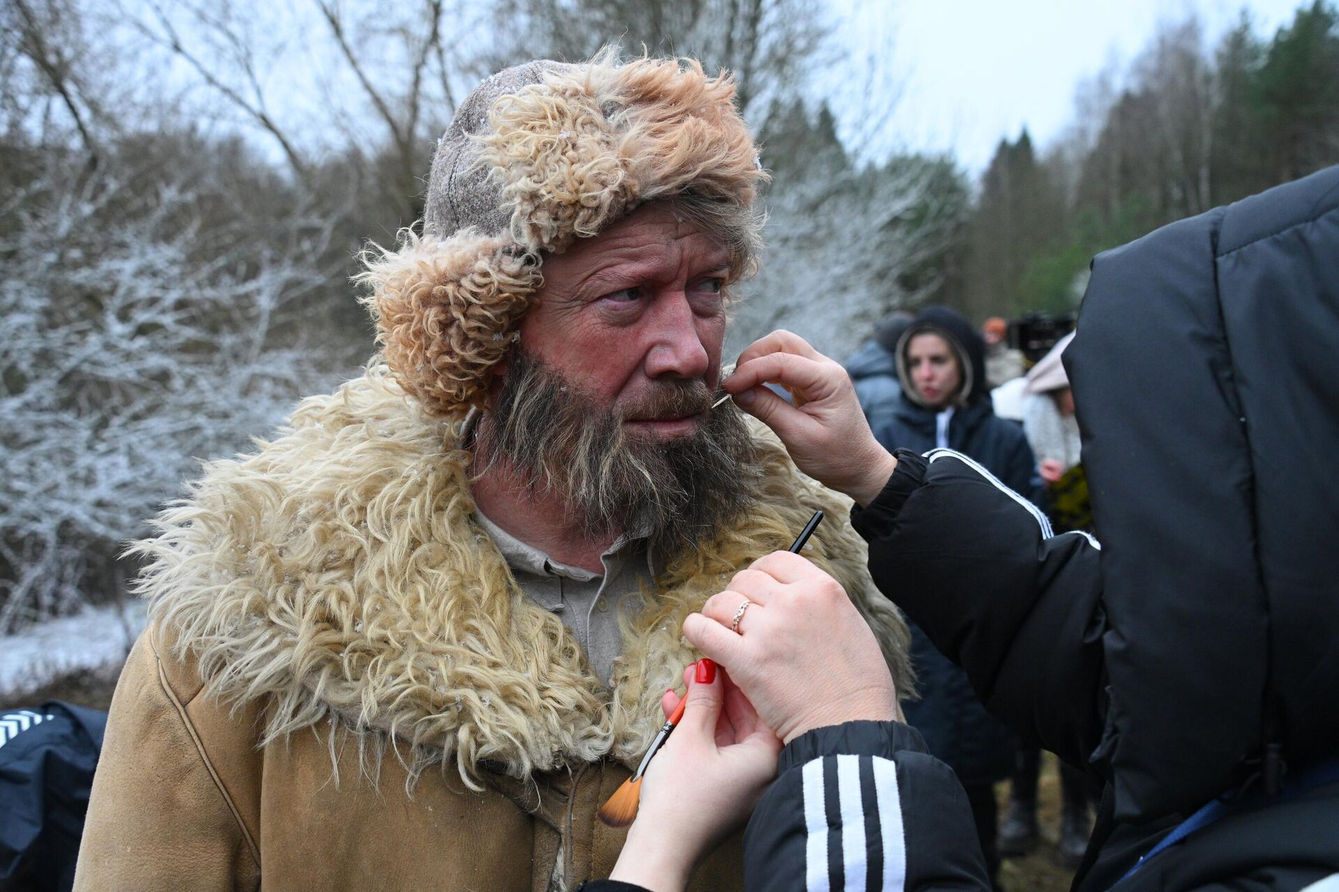 Российский актер Алексей Кравченко в роли партизана Батьки Миная
