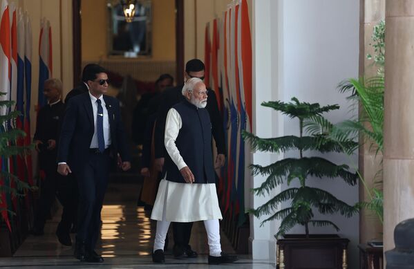 Премьер-министр Индии Нарендра Моди перед началом российско-индийских переговоров в Нью-Дели. - Sputnik Беларусь