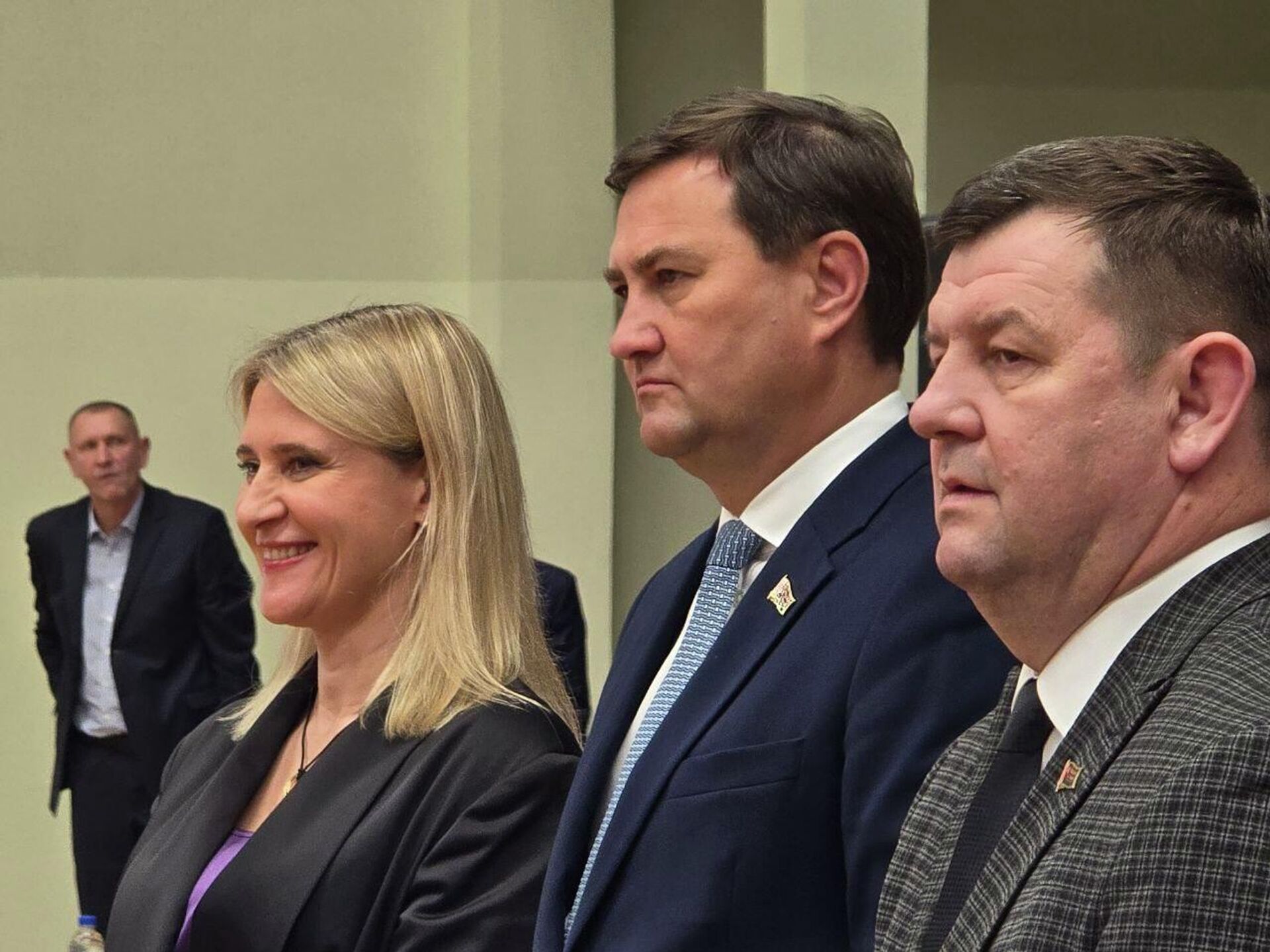 Максим Рыженков и Александр Барауля  на открытии турнира - Sputnik Беларусь, 1920, 05.12.2025