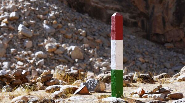 Пограничный столб на таджикско-афганской границе - Sputnik Беларусь