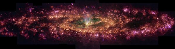 Самое детальное изображение галактики Скульптор удалось получить европейским астрономам,  зафиксировавшим более тысячи оттенков ее излучения.Используя спектрограф MUSE на телескопе VLT в Чили, астрономы из Европейской южной обсерватории провели более 50 часов наблюдений за галактикой Скульптор, а затем объединили сотню экспозиций в одну мозаичную карту размером 65 000 световых лет.