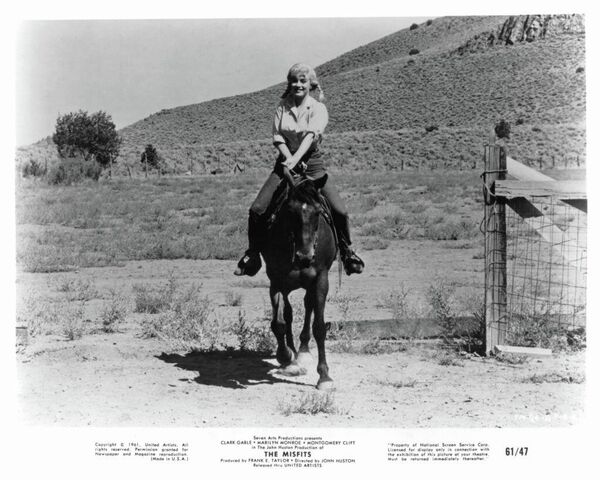 Мэрилин Монро верхом на лошади в сцене из фильма Неприкаянные, 1961 год. - Sputnik Беларусь