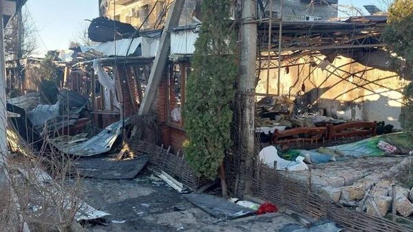 Кафе в Хорлах в Херсонской области после удара дронов ВСУ - Sputnik Беларусь