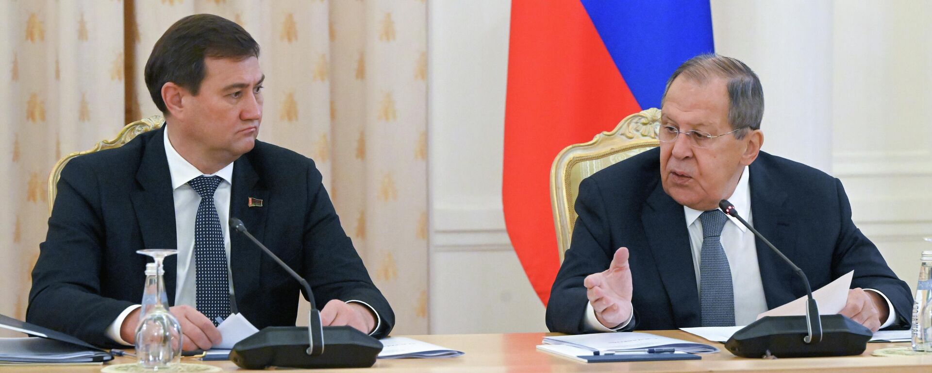 Кіраўнікі МЗС Беларусі і Расіі Максім Рыжанкоў і Сяргей Лаўроў Кіраўнікі МЗС Беларусі і Расіі Максім Рыжанкоў і Сяргей Лаўроў - Sputnik Беларусь, 1920, 03.01.2026