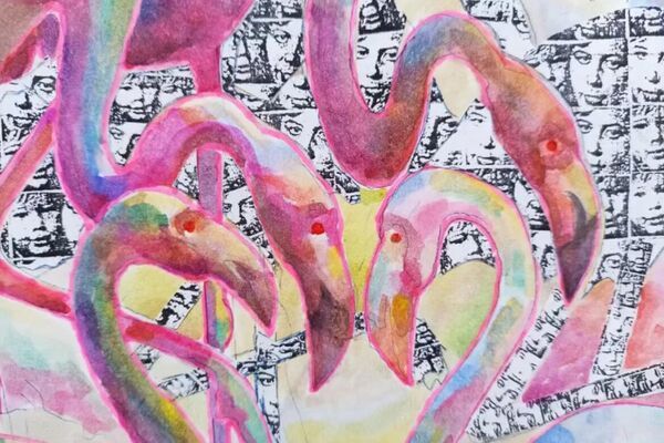 Свежие работы художника отличаются от его раннего периода творчества. Они стали ярче, красочнее. Автор сегодня работает в смешанной технике, используя акриловые и акварельные краски, добавляя штрихи авторучкой - Sputnik Беларусь