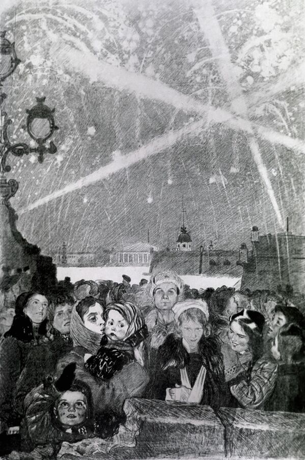 Репродукция картины Салют 27 января 1944 года - Sputnik Беларусь