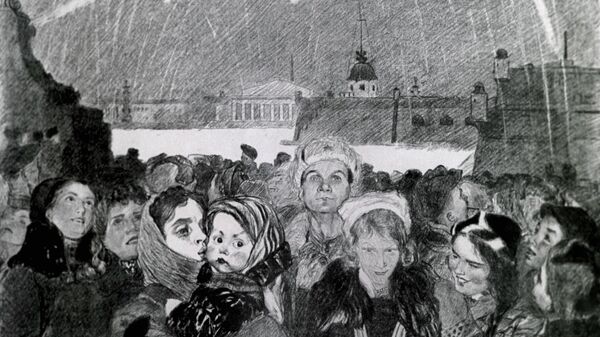 Репродукция картины Салют 27 января 1944 года - Sputnik Беларусь