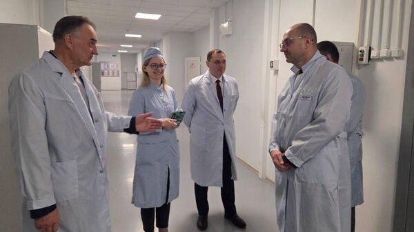 Встреча министра природных ресурсов и охраны окружающей среды Сергея Масляка с руководством ОАО Пеленг - Sputnik Беларусь