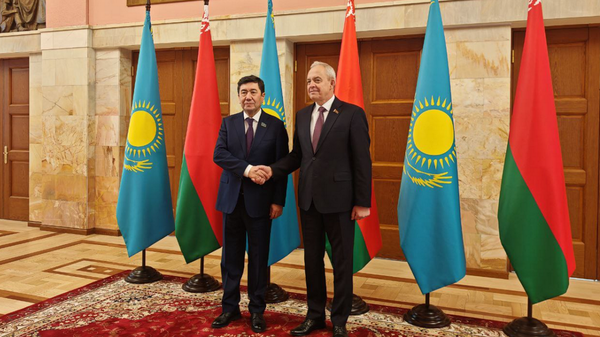 Встреча председателя Палаты представителей Национального собрания Игоря Сергеенко с председателем Мажилиса Казахстана Ерланом Кошановым - Sputnik Беларусь