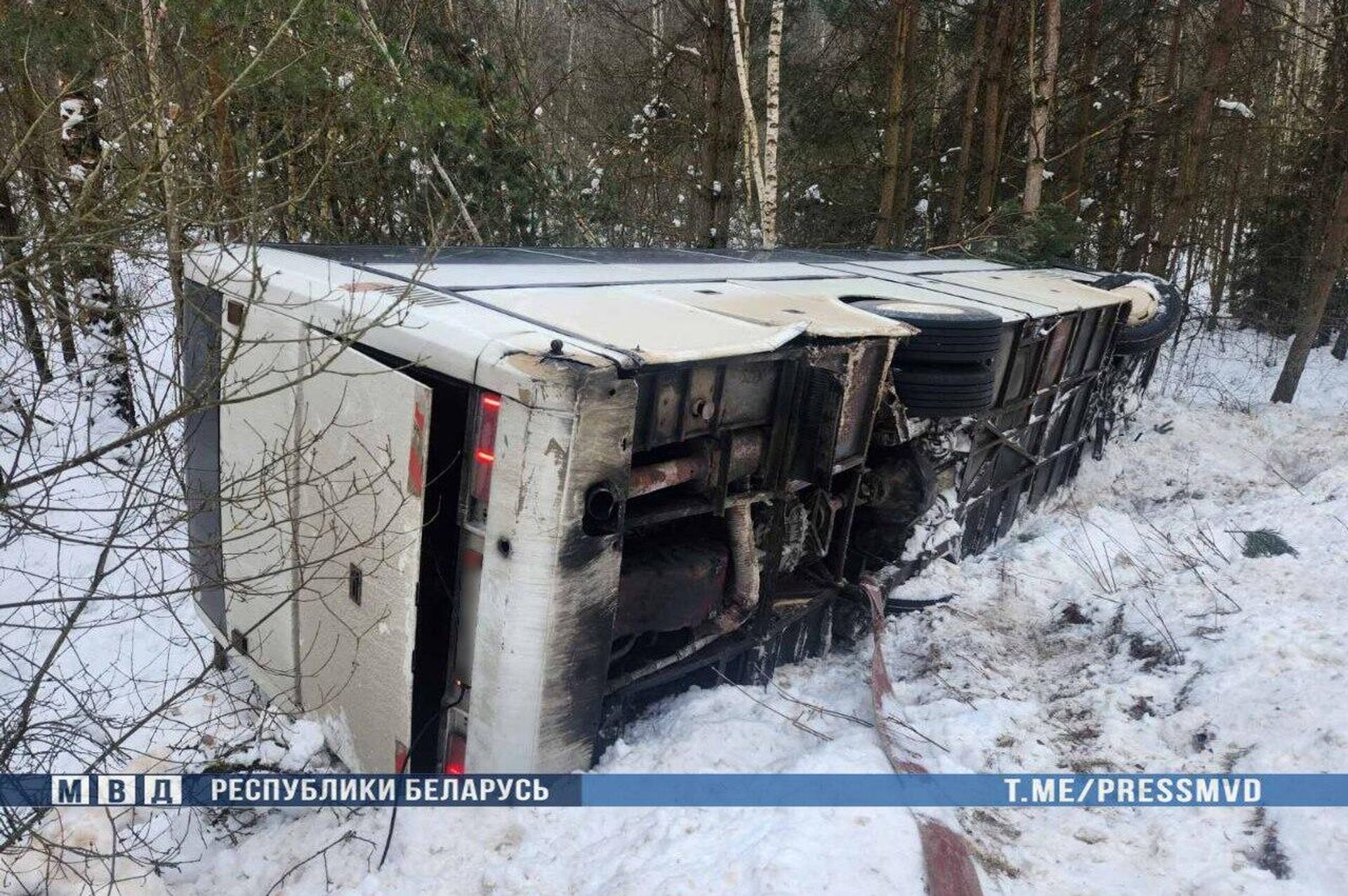 Автобус опрокинулся в кювет в Логойском районе