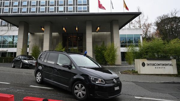Отъезд российской делегации от отеля Интерконтиненталь в Женеве - Sputnik Беларусь