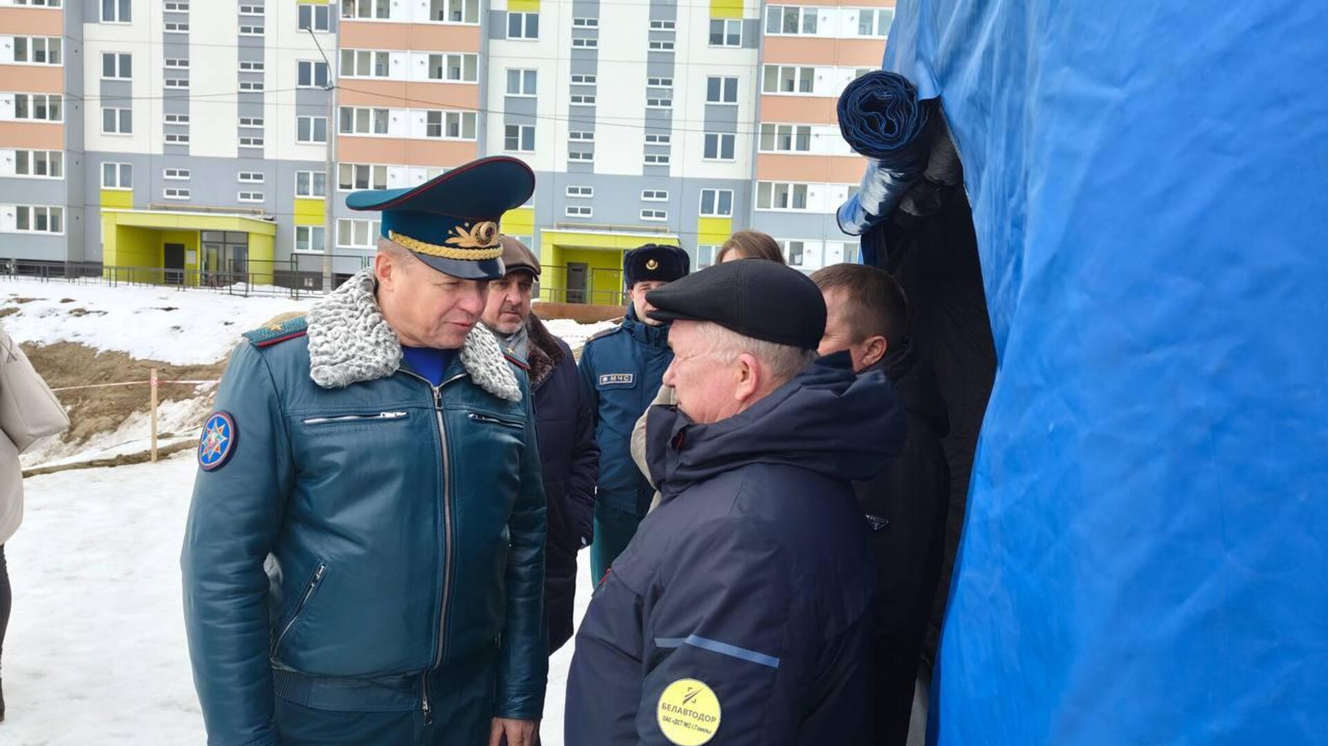 Министр по чрезвычайным ситуациям Вадим Синявский ознакомился с ходом строительства дамбы - Sputnik Беларусь, 1920, 05.03.2026