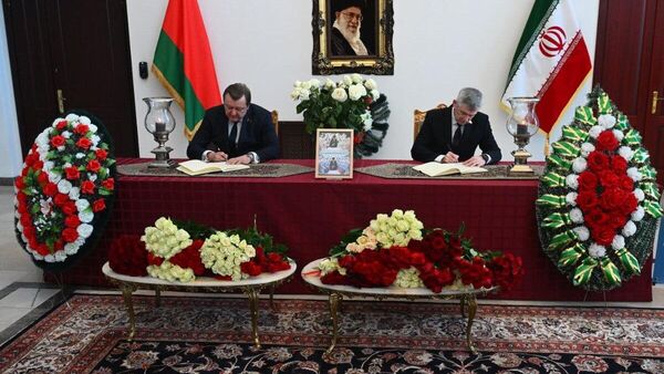 Парламентарии оставили запись в Книге соболезнований в посольстве Ирана - Sputnik Беларусь