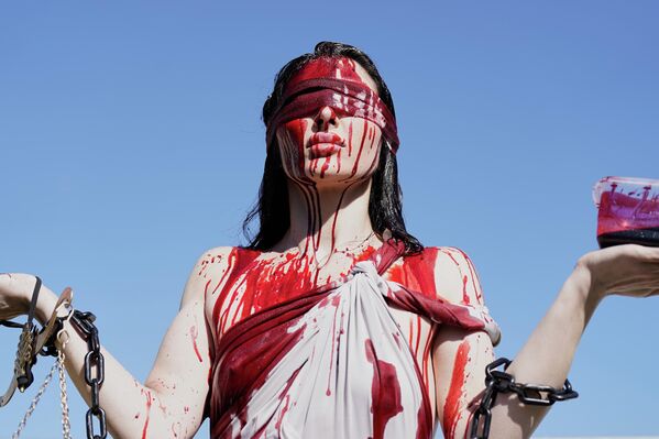 Участница протеста в Вашингтоне. - Sputnik Беларусь